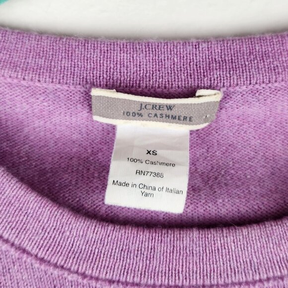 J. Crew 100% Cashmere Heather Lilac Lightweight Soft Crewneck Sweater XS *read* - Picture 6 of 10